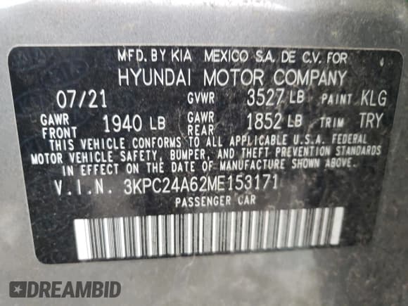 ✅ 2021 Hyundai Accent SE • VIN: 3KPC24A62ME153171 • Лот: 81957214. Опубликован ранее на Copart с пробегом 8 787 миль. Бесплатный доступ к архиву аукционных продаж из США и подробный отчёт об истории автомобиля на DreamBid. Изображение 12.