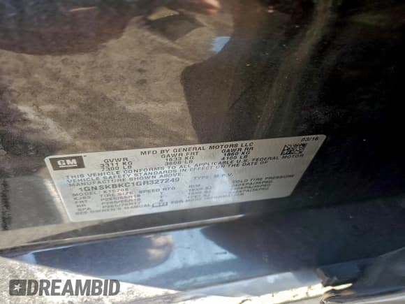 ✅ 2016 Chevrolet Tahoe LT • VIN: 1GNSKBKC1GR327249 • Lot: 93978525. Wystawiony na Copart z przebiegiem Nie podano. Bezpłatny archiwum sprzedaży aukcyjnych z USA i szczegółowy raport historii pojazdu na DreamBid. Zdjęcie 13.