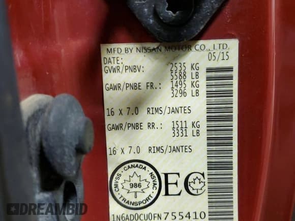 ✅ 2015 Nissan Frontier SV • VIN: 1N6AD0CU0FN755410 • Lot: 49660425. Wystawiony na Copart z przebiegiem 146 234 mil. Bezpłatny archiwum sprzedaży aukcyjnych z USA i szczegółowy raport historii pojazdu na DreamBid. Zdjęcie 13.