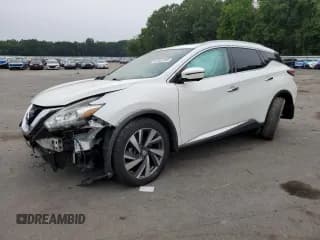 ✅ 2015 Nissan Murano Platinum • VIN: 5N1AZ2MH3FN287914 • Lot: 67802345. Wystawiony na Copart z przebiegiem 76 801 mil. Bezpłatny archiwum sprzedaży aukcyjnych z USA i szczegółowy raport historii pojazdu na DreamBid. Zdjęcie 1.