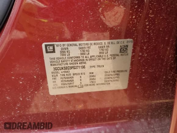 ✅ 2015 Chevrolet Silverado 1500 LTZ • VIN: 3GCUKSEC5FG271196 • Lot: 78093364. Wystawiony na Copart z przebiegiem 133 982 mil. Bezpłatny archiwum sprzedaży aukcyjnych z USA i szczegółowy raport historii pojazdu na DreamBid. Zdjęcie 12.