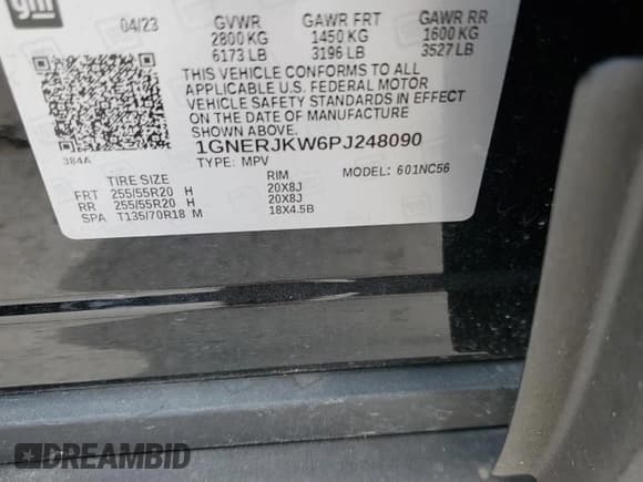 ✅ 2023 Chevrolet Traverse RS • VIN: 1GNERJKW6PJ248090 • Lot: 66984865. Listed on Copart with 45,632 mi. Free auction sales archive from the USA and detailed vehicle history report at DreamBid. Image 12.