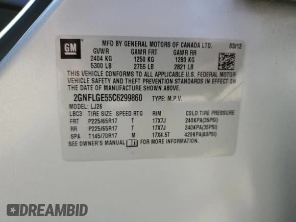 ✅ 2012 Chevrolet Equinox LTZ • VIN: 2GNFLGE55C6299860 • Лот: 58226354. Опубликован ранее на Copart с пробегом 105 813 миль. Бесплатный доступ к архиву аукционных продаж из США и подробный отчёт об истории автомобиля на DreamBid. Изображение 13.