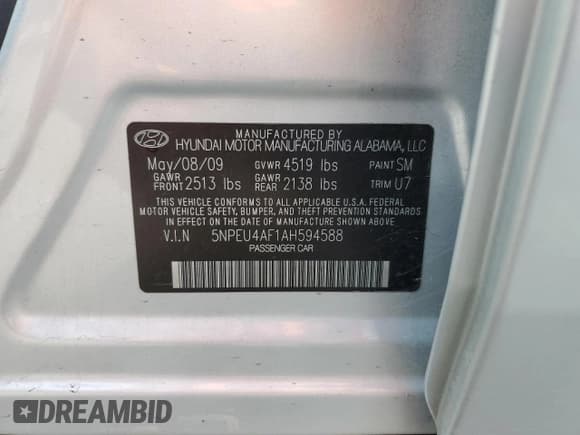 ✅ 2010 Hyundai Sonata Limited • VIN: 5NPEU4AF1AH594588 • Лот: 70911804. Опубликован ранее на Copart с пробегом 175 723 миль. Бесплатный доступ к архиву аукционных продаж из США и подробный отчёт об истории автомобиля на DreamBid. Изображение 12.