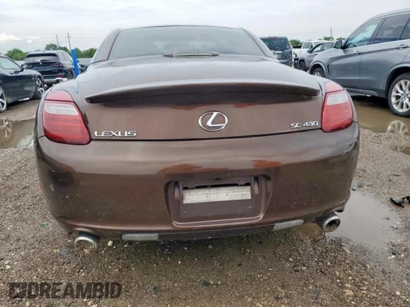 ✅ 2006 Lexus SC 430 • VIN: JTHFN48Y669001119 • Lot: 58327505. Listed on Copart with 76,854 mi. Free auction sales archive from the USA and detailed vehicle history report at DreamBid. Image 6.