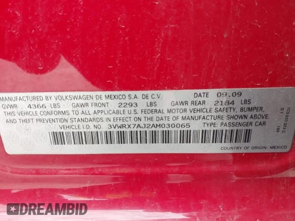 ✅ 2010 Volkswagen Jetta Limited Edition • VIN: 3VWRX7AJ2AM030065 • Lot: 42486185. Listed on IAAI with 114,160 mi. Free auction sales archive from the USA and detailed vehicle history report at DreamBid. Image 9.