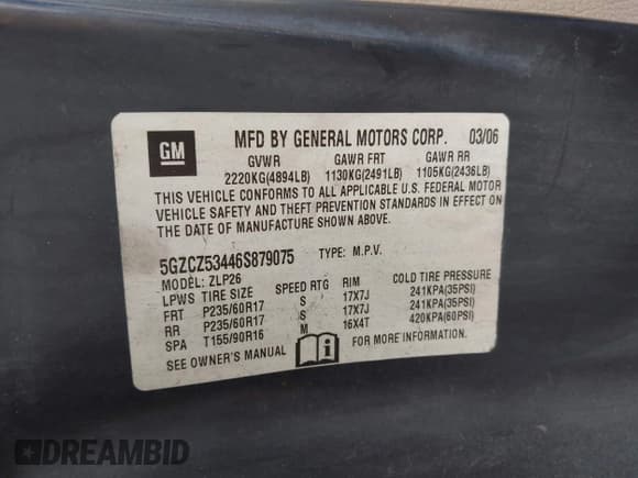✅ 2006 Saturn VUE • VIN: 5GZCZ53446S879075 • Lot: 42504308. Wystawiony na IAAI z przebiegiem 212 972 mil. Bezpłatny archiwum sprzedaży aukcyjnych z USA i szczegółowy raport historii pojazdu na DreamBid. Zdjęcie 9.