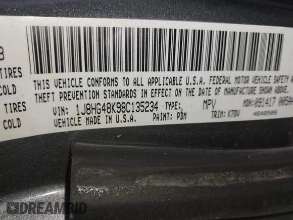 ✅ 2008 Jeep Commander Sport • VIN: 1J8HG48K98C135234 • Lot: 41920183. Listed on IAAI with 247,452 mi. Free auction sales archive from the USA and detailed vehicle history report at DreamBid. Image 9.