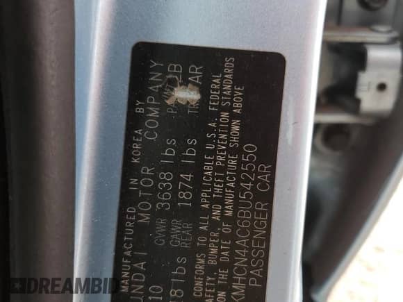 2011 Hyundai Accent GLS с VIN KMHCN4AC6BU542550, выставлен на аукционе Copart как лот 78799314 с пробегом 143 862 миль миль и Чистый • Clean title. История ставок и продаж доступна на DreamBid. Изображение 12.