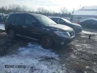 ✅ 2015 Nissan Pathfinder Platinum • VIN: 5N1AR2MM5FC629775 • Lot: 43856760. Listed on IAAI with 205,028 mi. Free auction sales archive from the USA and detailed vehicle history report at DreamBid. Image 1.