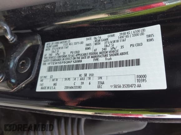 ✅ 2016 Ford F-150 XLT • VIN: 1FTEW1EP5GKF12089 • Lot: 43213120. Listed on IAAI with 156,361 mi. Free auction sales archive from the USA and detailed vehicle history report at DreamBid. Image 9.