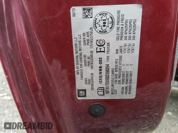 ✅ 2013 GMC Sierra 1500 Work Truck • VIN: 1GTN1TEX8DZ398294 • Лот: 85685755. Опубликован ранее на Copart с пробегом 66 850 миль. Бесплатный доступ к архиву аукционных продаж из США и подробный отчёт об истории автомобиля на DreamBid. Изображение 13.