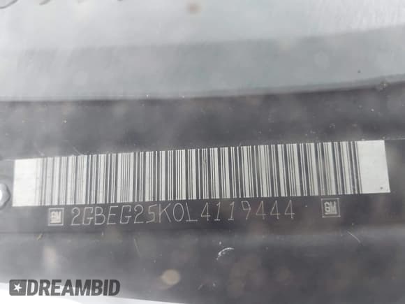 ✅ 1990 Chevrolet Chevy Van • VIN: 2GBEG25K0L4119444 • Лот: 42897765. Опубликован ранее на IAAI с пробегом 138 034 миль. Бесплатный доступ к архиву аукционных продаж из США и подробный отчёт об истории автомобиля на DreamBid. Изображение 9.