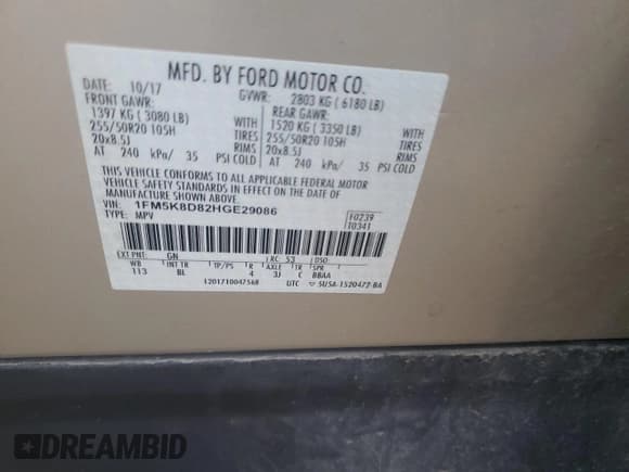 ✅ 2017 Ford Explorer XLT • VIN: 1FM5K8D82HGE29086 • Lot: 82785005. Wystawiony na Copart z przebiegiem 103 443 mil. Bezpłatny archiwum sprzedaży aukcyjnych z USA i szczegółowy raport historii pojazdu na DreamBid. Zdjęcie 13.