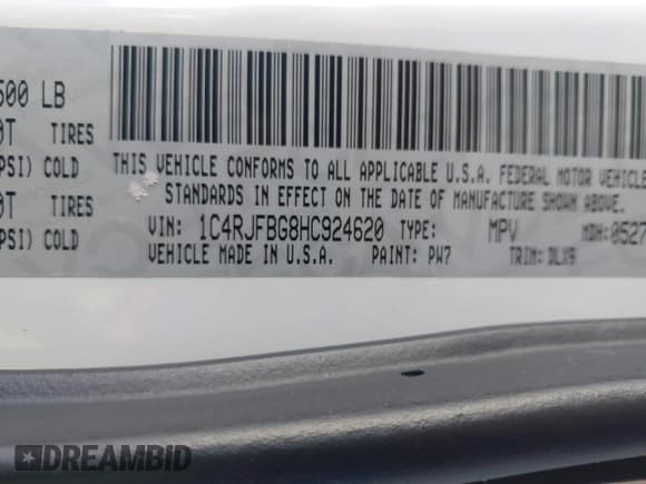 ✅ 2017 Jeep Grand Cherokee Limited • VIN: 1C4RJFBG8HC924620 • Lot: 43786568. Listed on IAAI with 127,722 mi. Free auction sales archive from the USA and detailed vehicle history report at DreamBid. Image 9.