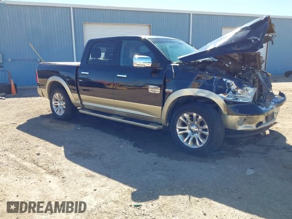 ✅ 2014 Ram 1500 Longhorn • VIN: 1C6RR7PT2ES447535 • Lot: 43494555. Listed on IAAI with 152,144 mi. Free auction sales archive from the USA and detailed vehicle history report at DreamBid. Image 1.