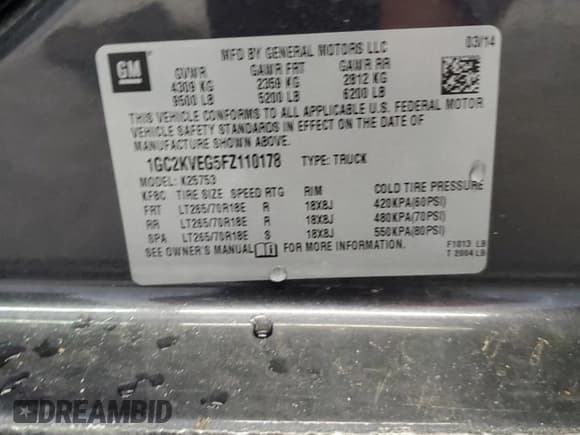 ✅ 2015 Chevrolet Silverado 2500HD LT • VIN: 1GC2KVEG5FZ110178 • Лот: 80622875. Опубликован ранее на Copart с пробегом 101 739 миль. Бесплатный доступ к архиву аукционных продаж из США и подробный отчёт об истории автомобиля на DreamBid. Изображение 12.