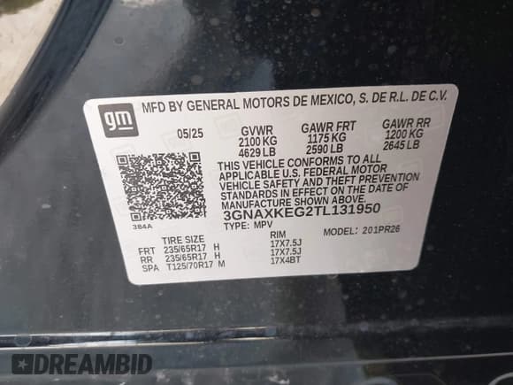 ✅ 2026 Chevrolet Equinox FWD ACTIV • VIN: 3GNAXKEG2TL131950 • Lot: 42992545. Wystawiony na IAAI z przebiegiem 823 mil. Bezpłatny archiwum sprzedaży aukcyjnych z USA i szczegółowy raport historii pojazdu na DreamBid. Zdjęcie 9.