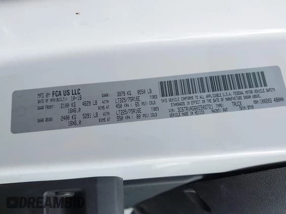 ✅ 2019 Ram ProMaster Cargo • VIN: 3C6TRVAG6KE502721 • Лот: 43722778. Опубликован ранее на IAAI с пробегом 112 173 миль. Бесплатный доступ к архиву аукционных продаж из США и подробный отчёт об истории автомобиля на DreamBid. Изображение 9.