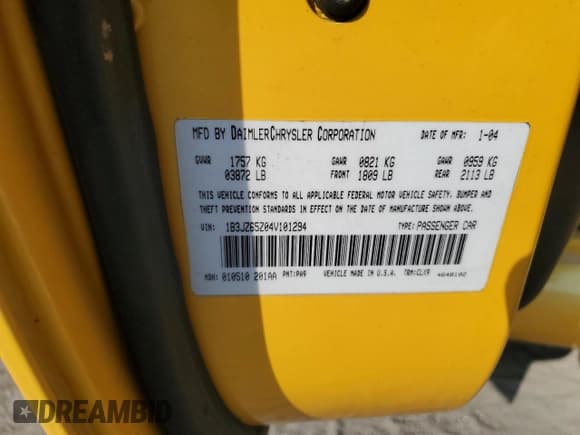 ✅ 2004 Dodge Viper SRT-10 • VIN: 1B3JZ65Z04V101294 • Lot: 70462564. Listed on Copart with Not provided. Free auction sales archive from the USA and detailed vehicle history report at DreamBid. Image 13.