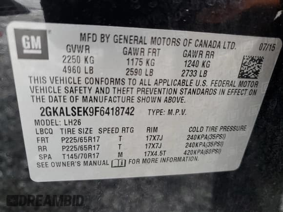 ✅ 2015 GMC Terrain SLT • VIN: 2GKALSEK9F6418742 • Лот: 81772904. Опубликован ранее на Copart с пробегом 80 950 миль. Бесплатный доступ к архиву аукционных продаж из США и подробный отчёт об истории автомобиля на DreamBid. Изображение 15.