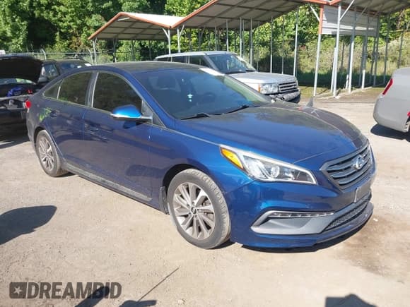 ✅ 2015 Hyundai Sonata Sport • VIN: 5NPE34AF8FH116355 • Лот: 43350485. Опубликован ранее на IAAI с пробегом 107 441 миль. Бесплатный доступ к архиву аукционных продаж из США и подробный отчёт об истории автомобиля на DreamBid. Изображение 1.