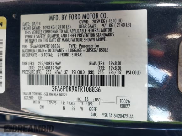 ✅ 2015 Ford Fusion Titanium • VIN: 3FA6P0K9XFR108836 • Лот: 43586388. Опубликован ранее на IAAI с пробегом 211 703 миль. Бесплатный доступ к архиву аукционных продаж из США и подробный отчёт об истории автомобиля на DreamBid. Изображение 9.