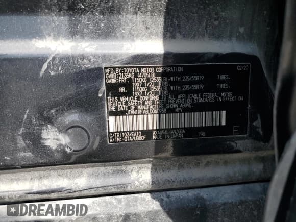 ✅ 2020 Toyota RAV4 Limited • VIN: JTMN1RFV6LD060968 • Lot: 80516695. Wystawiony na Copart z przebiegiem 91 203 mil. Bezpłatny archiwum sprzedaży aukcyjnych z USA i szczegółowy raport historii pojazdu na DreamBid. Zdjęcie 13.