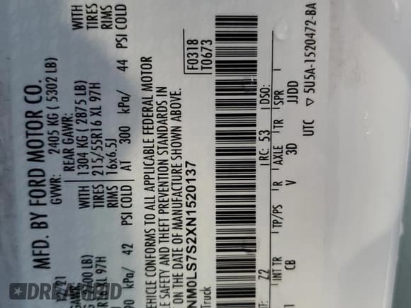 ✅ 2022 Ford Transit Connect XL • VIN: NM0LS7S2XN1520137 • Lot: 81121495. Wystawiony na Copart z przebiegiem 222 052 mil. Bezpłatny archiwum sprzedaży aukcyjnych z USA i szczegółowy raport historii pojazdu na DreamBid. Zdjęcie 13.