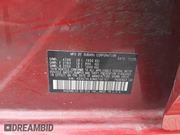 2021 Subaru Impreza Special Sports с VIN 4S3GTAL60M3706157, выставлен на аукционе Copart как лот 81918194 с пробегом 102 445 миль миль и На запчасти • Non repairable. История ставок и продаж доступна на DreamBid. Изображение 12.