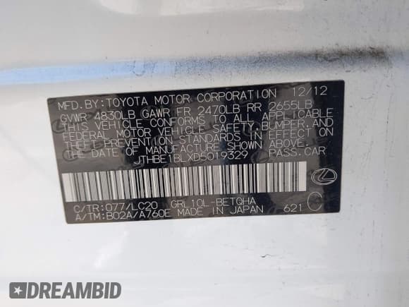 ✅ 2013 Lexus GS 350 • VIN: JTHBE1BLXD5019329 • Lot: 43682235. Wystawiony na IAAI z przebiegiem 117 822 mil. Bezpłatny archiwum sprzedaży aukcyjnych z USA i szczegółowy raport historii pojazdu na DreamBid. Zdjęcie 9.