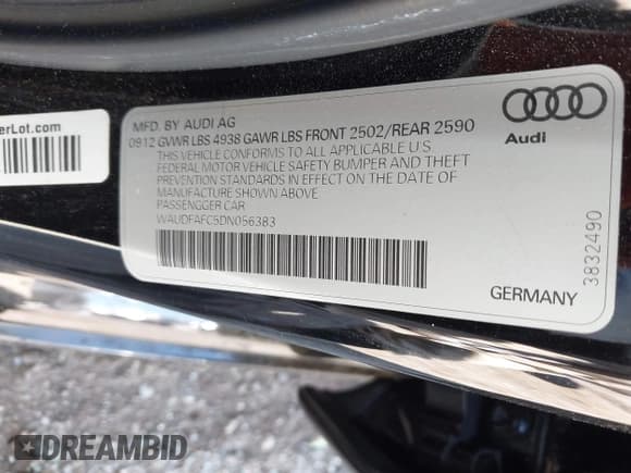 ✅ 2013 Audi A6 Premium Plus • VIN: WAUDFAFC5DN056383 • Lot: 42023949. Wystawiony na IAAI z przebiegiem 128 118 mil. Bezpłatny archiwum sprzedaży aukcyjnych z USA i szczegółowy raport historii pojazdu na DreamBid. Zdjęcie 9.