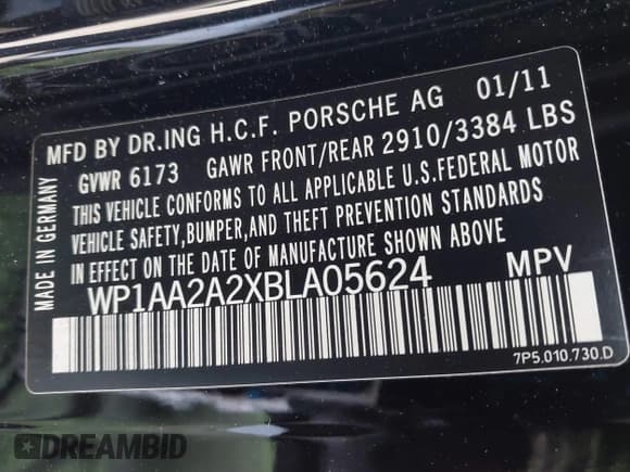 ✅ 2011 Porsche Cayenne • VIN: WP1AA2A2XBLA05624 • Lot: 42075578. Wystawiony na IAAI z przebiegiem 75 778 mil. Bezpłatny archiwum sprzedaży aukcyjnych z USA i szczegółowy raport historii pojazdu na DreamBid. Zdjęcie 9.