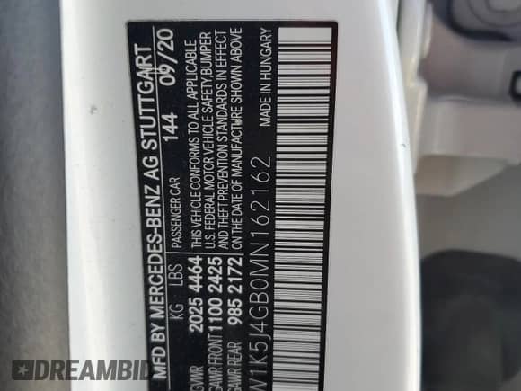 2021 Mercedes-Benz CLA 250 с VIN W1K5J4GB0MN162162, выставлен на аукционе Copart как лот 65848095 с пробегом 91 023 миль миль и Чистый • Clean title. История ставок и продаж доступна на DreamBid. Изображение 13.