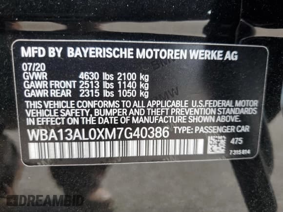 ✅ 2021 BMW 2 Series M235i xDrive • VIN: WBA13AL0XM7G40386 • Lot: 82272125. Listed on Copart with Not provided. Free auction sales archive from the USA and detailed vehicle history report at DreamBid. Image 12.