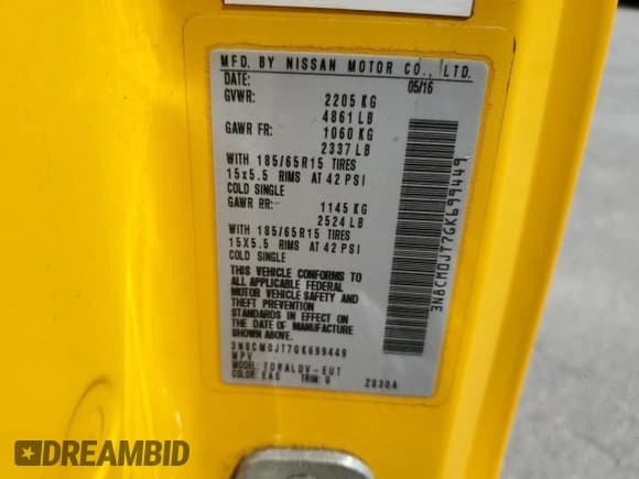 ✅ 2016 Nissan NV200 • VIN: 3N8CM0JT7GK699449 • Лот: 68968415. Опубликован ранее на Copart с пробегом 221 377 миль. Бесплатный доступ к архиву аукционных продаж из США и подробный отчёт об истории автомобиля на DreamBid. Изображение 13.