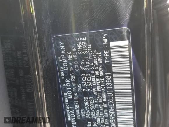 2020 Hyundai Palisade Limited с VIN KM8R5DHEXLU113981, выставлен на аукционе Copart как лот 59134414 с пробегом 53 901 миль миль и Списание • Salvage title. История ставок и продаж доступна на DreamBid. Изображение 13.