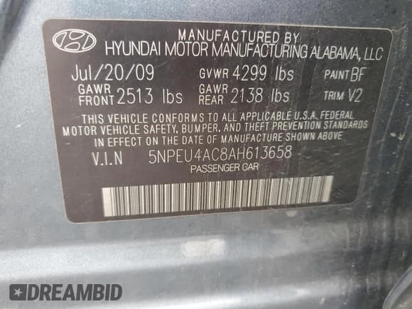 ✅ 2010 Hyundai Sonata Limited • VIN: 5NPEU4AC8AH613658 • Лот: 75561794. Опубликован ранее на Copart с пробегом 302 927 миль. Бесплатный доступ к архиву аукционных продаж из США и подробный отчёт об истории автомобиля на DreamBid. Изображение 13.