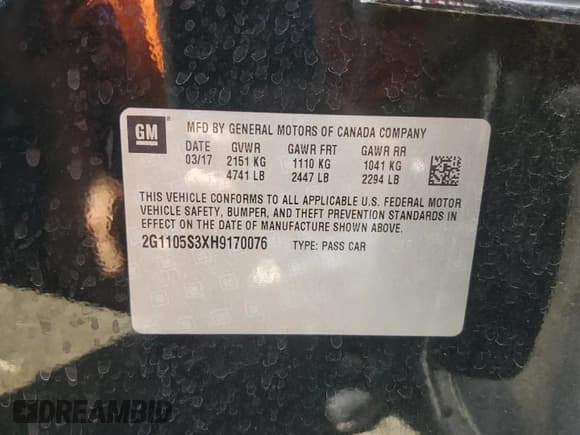 ✅ 2017 Chevrolet Impala LT • VIN: 2G1105S3XH9170076 • Лот: 72209014. Опубликован ранее на Copart с пробегом 125 987 миль. Бесплатный доступ к архиву аукционных продаж из США и подробный отчёт об истории автомобиля на DreamBid. Изображение 12.