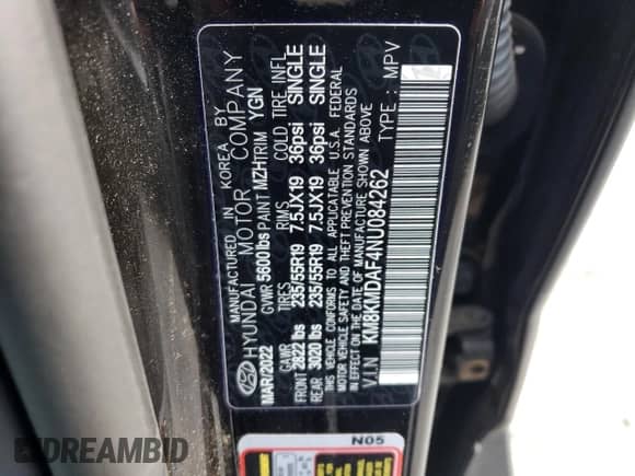 2022 Hyundai Ioniq 5 SE z VIN KM8KMDAF4NU084262, wystawiony jako Copart lot #51535144 z przebiegiem 51 834 mil mil oraz Szkoda całkowita • Salvage title. Historia ofert i sprzedaży dostępna na DreamBid. Obrazek 12.