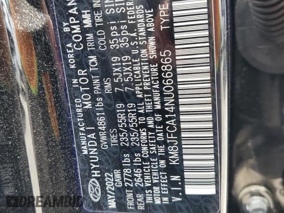 ✅ 2022 Hyundai Tucson SEL Convenience • VIN: KM8JFCA14NU066865 • Lot: 50705473. Wystawiony na Copart z przebiegiem Nie podano. Bezpłatny archiwum sprzedaży aukcyjnych z USA i szczegółowy raport historii pojazdu na DreamBid. Zdjęcie 12.