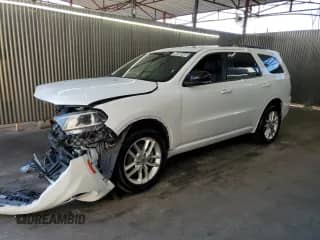 2024 Dodge Durango GT Plus with VIN 1C4RDJDG0RC191858, listed as a Copart auction lot 80282405 with 33,683 mi miles and Salvage title. Bid and sale history available at DreamBid. Image 1.