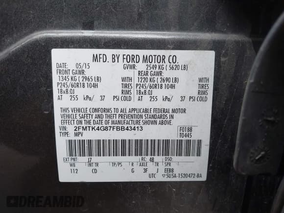 ✅ 2015 Ford Edge SE • VIN: 2FMTK4G87FBB43413 • Lot: 42890509. Wystawiony na IAAI z przebiegiem 170 390 mil. Bezpłatny archiwum sprzedaży aukcyjnych z USA i szczegółowy raport historii pojazdu na DreamBid. Zdjęcie 9.