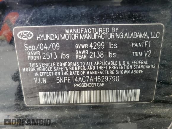 ✅ 2010 Hyundai Sonata GLS • VIN: 5NPET4AC7AH629790 • Lot: 92274165. Wystawiony na Copart z przebiegiem 149 745 mil. Bezpłatny archiwum sprzedaży aukcyjnych z USA i szczegółowy raport historii pojazdu na DreamBid. Zdjęcie 12.