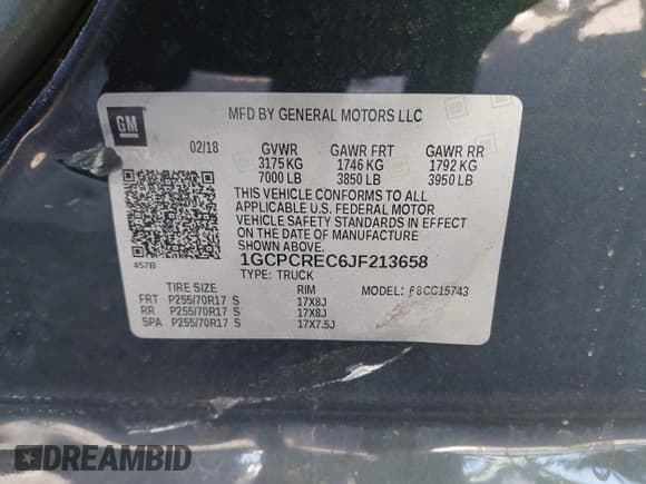 ✅ 2018 Chevrolet Silverado 1500 LT • VIN: 1GCPCREC6JF213658 • Lot: 41399740. Wystawiony na IAAI z przebiegiem 66 562 mil. Bezpłatny archiwum sprzedaży aukcyjnych z USA i szczegółowy raport historii pojazdu na DreamBid. Zdjęcie 9.