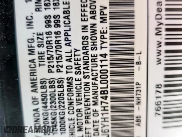 ✅ 2011 Honda Element EX • VIN: 5J6YH1H74BL000114 • Лот: 57806125. Опубликован ранее на Copart с пробегом 214 551 миль. Бесплатный доступ к архиву аукционных продаж из США и подробный отчёт об истории автомобиля на DreamBid. Изображение 14.