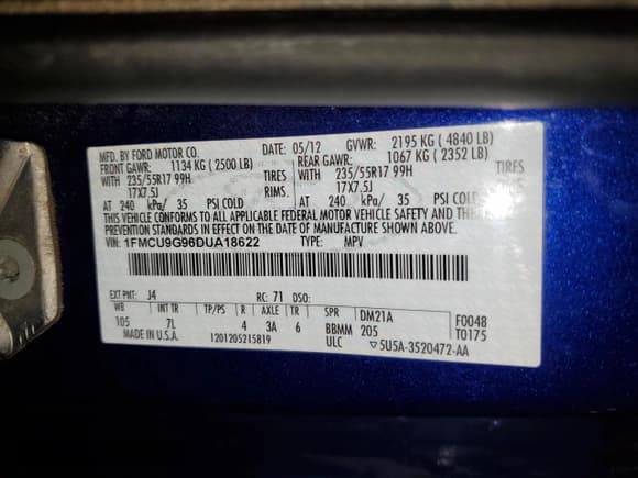 ✅ 2013 Ford Escape SE • VIN: 1FMCU9G96DUA18622 • Lot: 61029875. Wystawiony na Copart z przebiegiem 183 253 mil. Bezpłatny archiwum sprzedaży aukcyjnych z USA i szczegółowy raport historii pojazdu na DreamBid. Zdjęcie 13.