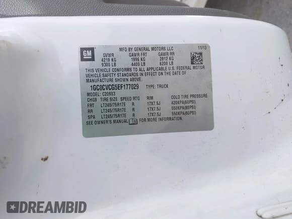 ✅ 2014 Chevrolet Silverado 2500HD Work Truck • VIN: 1GC0CVCG5EF177029 • Lot: 42116212. Wystawiony na IAAI z przebiegiem 235 360 mil. Bezpłatny archiwum sprzedaży aukcyjnych z USA i szczegółowy raport historii pojazdu na DreamBid. Zdjęcie 9.