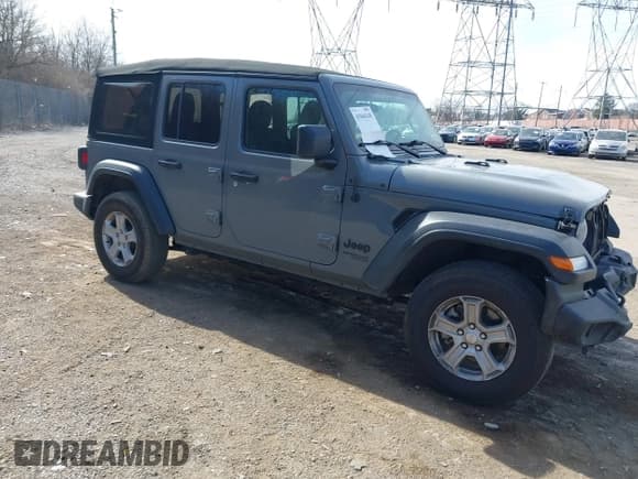 ✅ 2021 Jeep Wrangler Unlimited Sport S • VIN: 1C4HJXDG9MW836411 • Lot: 41844148. Listed on IAAI with 17,955 mi. Free auction sales archive from the USA and detailed vehicle history report at DreamBid. Image 1.
