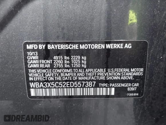 ✅ 2014 BMW 3 Series 328i Gran Turismo xDrive • VIN: WBA3X5C52ED557387 • Лот: 42890721. Опубликован ранее на IAAI с пробегом 97 589 миль. Бесплатный доступ к архиву аукционных продаж из США и подробный отчёт об истории автомобиля на DreamBid. Изображение 9.